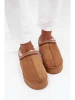 Dámské nízké sněhule Taliah na platformě s vyšíváním – camel