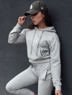 TRENDHOOD dámská mikina s kapucí světle šedá Dstreet BY1306