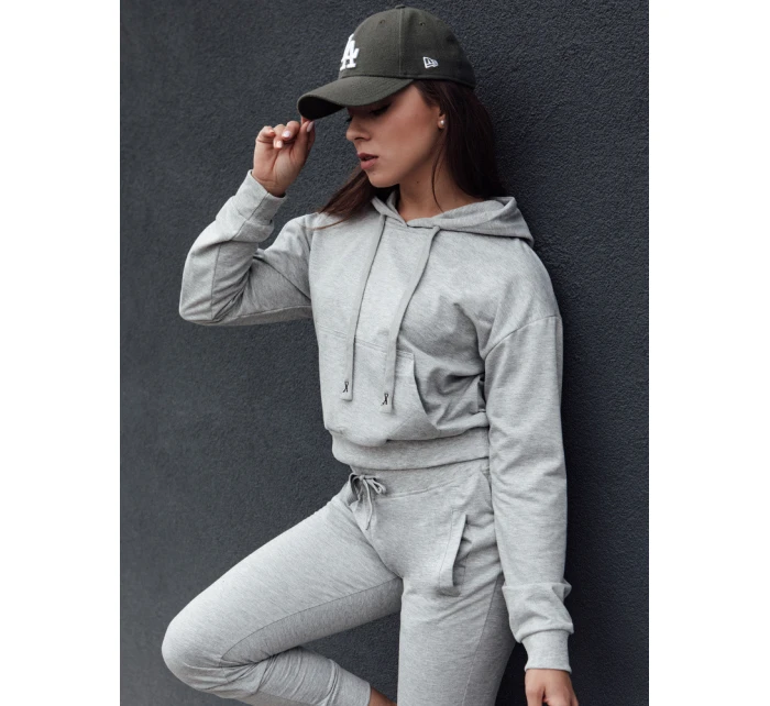 TRENDHOOD dámská mikina s kapucí světle šedá FashionStreet BY1306