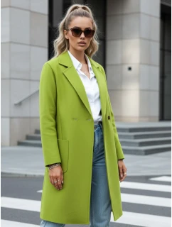 Dámský oversize kabát dlouhý limetkově zelený Dstreet model 21981926 - FashionStreet