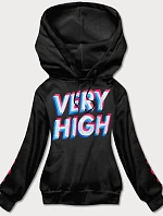 Černá dámská tepláková mikina s potiskem (26012)