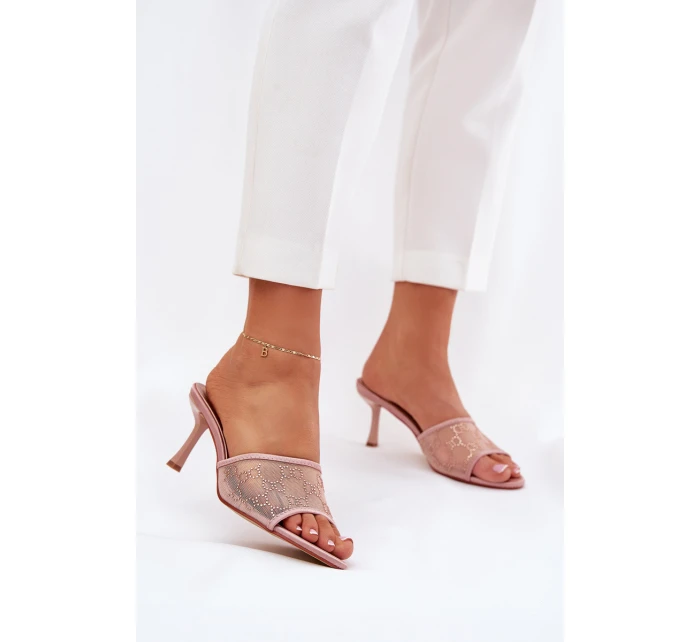 Zdobené Pantofle Na Jehlách Šampaňské Ennoriel