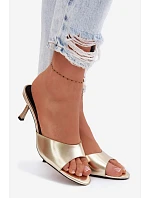 Sandály z umělé kůže na jehlovém podpatku Zlaté model 22103061 - Boto