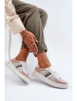 Dámské kožené tenisky bílé a růžové D&A