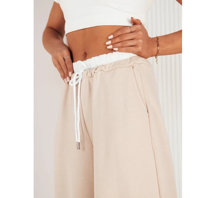 Dámské široké kalhoty béžové Dstreet model 21974050 - FashionStreet