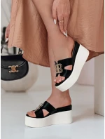 PLATSIMA dámské žabky na platformě černé FashionStreet ZY0757