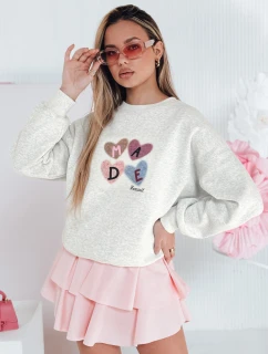 Dámská nadměrná mikina se srdíčky MADELIN šedá FashionStreet BY1459