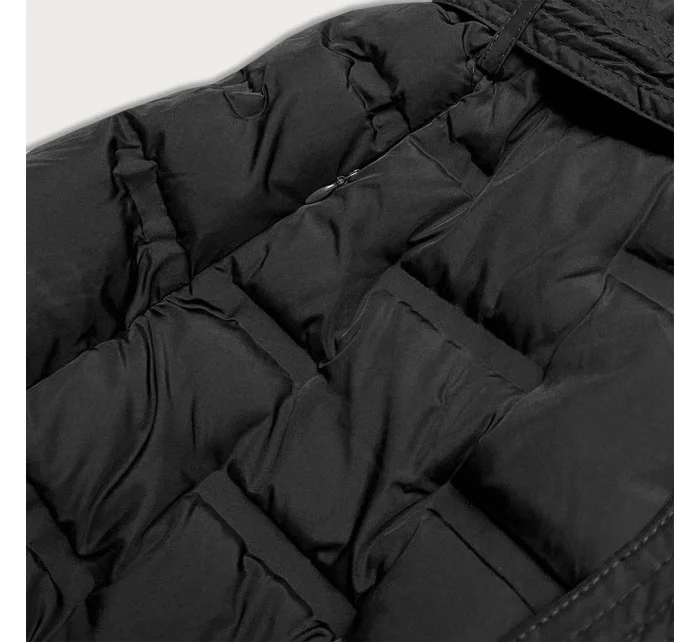 Dlouhá černá dámská vesta s páskem (JIN217) Dlouhá černá dámská vesta s páskem (JIN217)