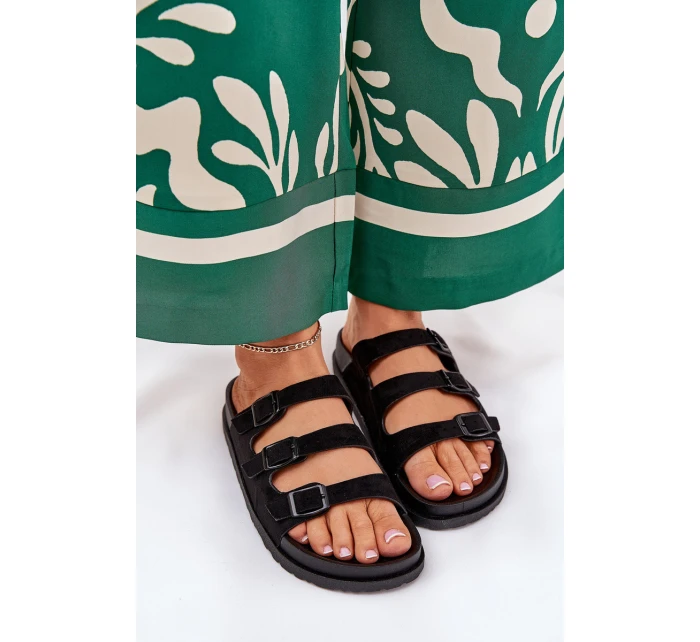 Dámské Pantofle S Pásky A Přezkami Černé model 21687468 - Boto Dámské Pantofle S Pásky A Přezkami Černé model 21687468 - Boto