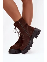 Dámské workery s ozdobným prvkem zateplené čokoládové Ilyane Dámské workery s ozdobným prvkem zateplené čokoládové Ilyane