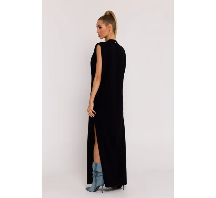 Maxi šaty s na ramenou černé model 19660956 - Moe Maxi šaty s na ramenou černé model 19660956 - Moe