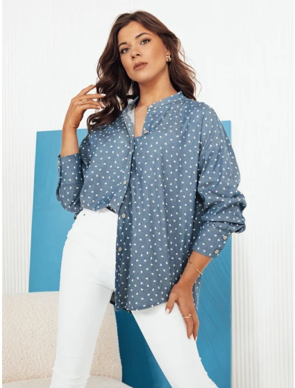 Dámská modrá košile PISAT FashionStreet DY0424 Dámská modrá košile PISAT FashionStreet DY0424