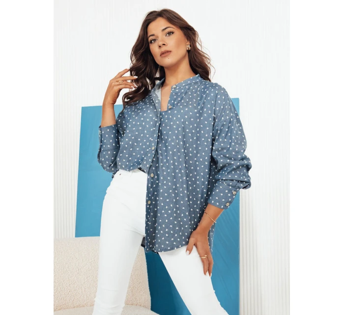 Dámská modrá košile PISAT FashionStreet DY0424 Dámská modrá košile PISAT FashionStreet DY0424