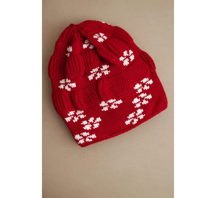 Dámská zimní čepice z vlny s krystaly model 21750434 grafitová - K-Fashion Dámská zimní čepice z vlny s krystaly model 21750434 grafitová - K-Fashion