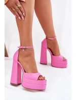 Dámské Sandály Na Podpatku A Platformě Růžové Beloria