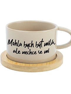 MOHLA BYCH BÝT MILÁ, ALE NECHCE SE MI - krémový hrníček makronka 200 ml