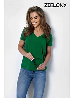 Dámské tričko Serek s krátkým rukávem hnědé - Off Pink