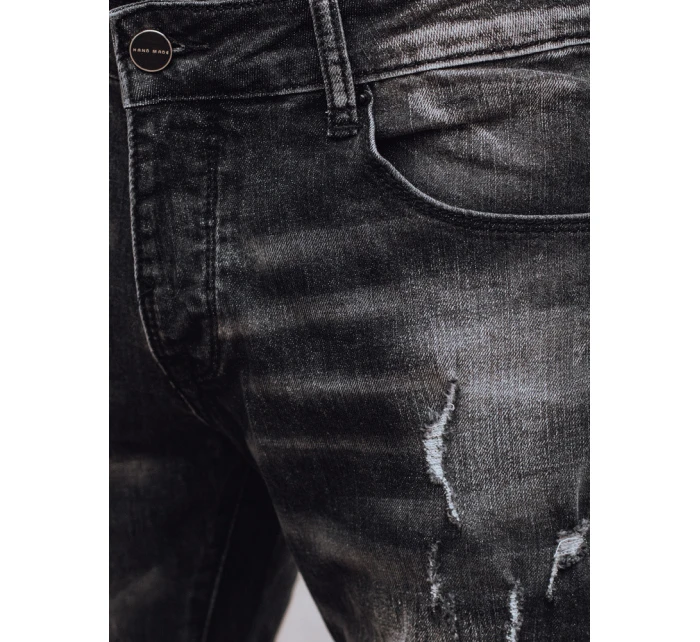 Pánské černé džínové kalhoty FashionStreet UX4245 Pánské černé džínové kalhoty FashionStreet UX4245