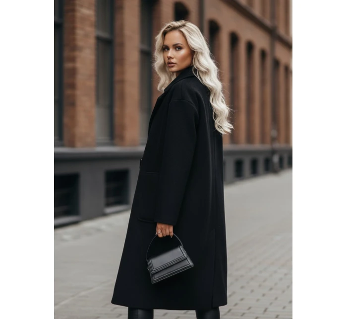 Dámský přechodný oversize kabát černý FashionStreet NY0764z Dámský přechodný oversize kabát černý FashionStreet NY0764z