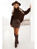 Teplý rolák oversize s širokými rukávy model 21794488 - numoco basic Teplý rolák oversize s širokými rukávy model 21794488 - numoco basic