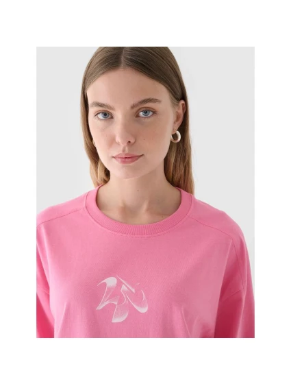 Dámské tričko oversize s potiskem model 21432950 - 4F Dámské tričko oversize s potiskem model 21432950 - 4F