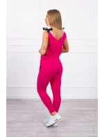 Kalhoty/oblek s nápisem selfie fuchsiová Kalhoty/oblek s nápisem selfie fuchsiová
