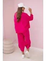 Bavlněná mikina kalhoty set fuchsie Bavlněná mikina kalhoty set fuchsie
