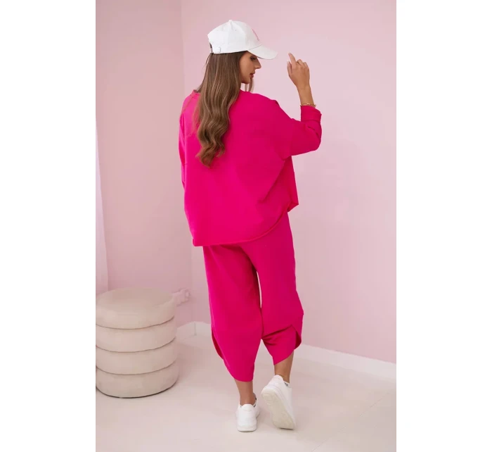 Bavlněná mikina kalhoty set fuchsie Bavlněná mikina kalhoty set fuchsie