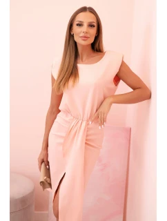 Dámská pruhovaná bavlněná šaty s V výstřihem a knoflíky tmavě mátová