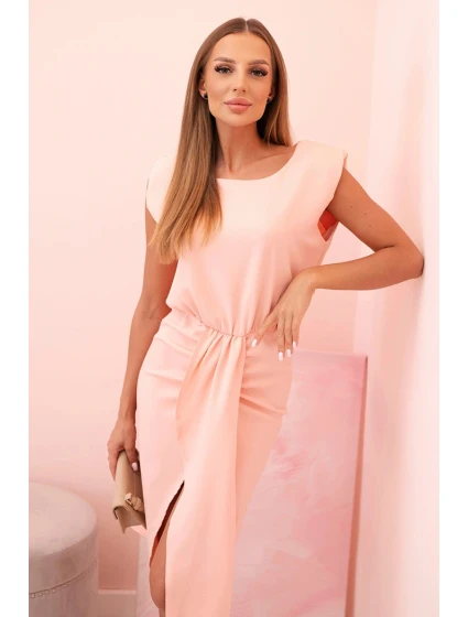 Dámská pruhovaná bavlněná šaty s V výstřihem a knoflíky tmavě mátová Dámská pruhovaná bavlněná šaty s V výstřihem a knoflíky tmavě mátová