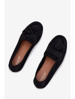 Dámské mokasíny s plochou podrážkou a třásněmi Černé Marilisse Dámské mokasíny s plochou podrážkou a třásněmi Černé Marilisse