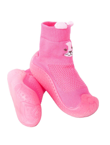 Yoclub Dětské dívčí protiskluzové ponožky s gumovou podrážkou OBO-0174G-0600 Pink