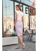 Žebrovaná vypasovaná sukně / levandulové šaty