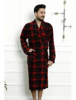 Pánský župan 1007 červené káro - CoCoon