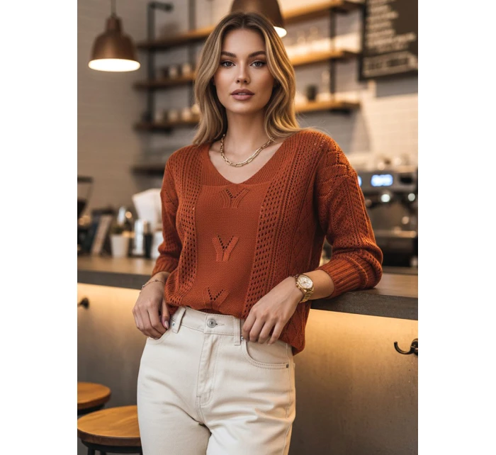 Dámský červený svetr Dstreet model 21967066 - FashionStreet