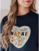 Dámská oversize mikina se srdcem SERDUCHOVA navy blue FashionStreet BY1439