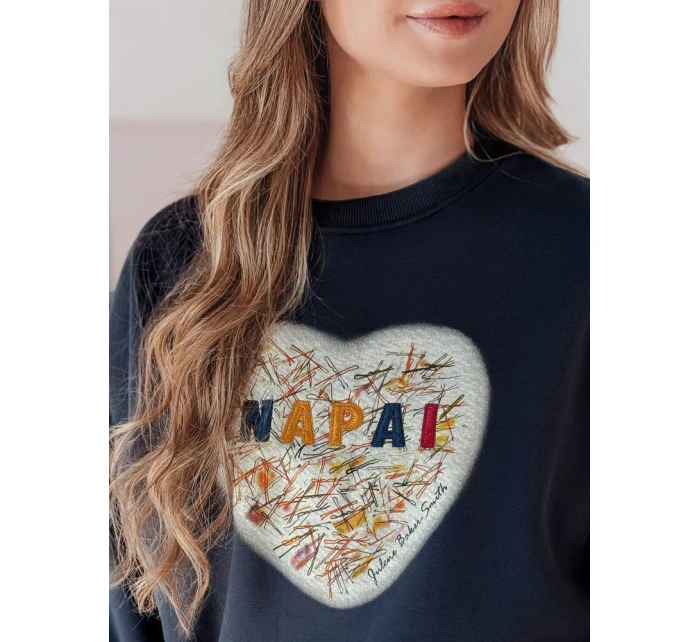 Dámská oversize mikina se srdcem SERDUCHOVA navy blue FashionStreet BY1439