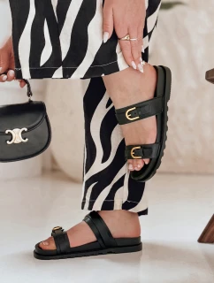 Dámské žabky s přezkami NICE MOVE black FashionStreet ZY0887