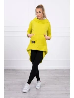 Mikina s dlouhými zády a kapucí kiwi Mikina s dlouhými zády a kapucí kiwi