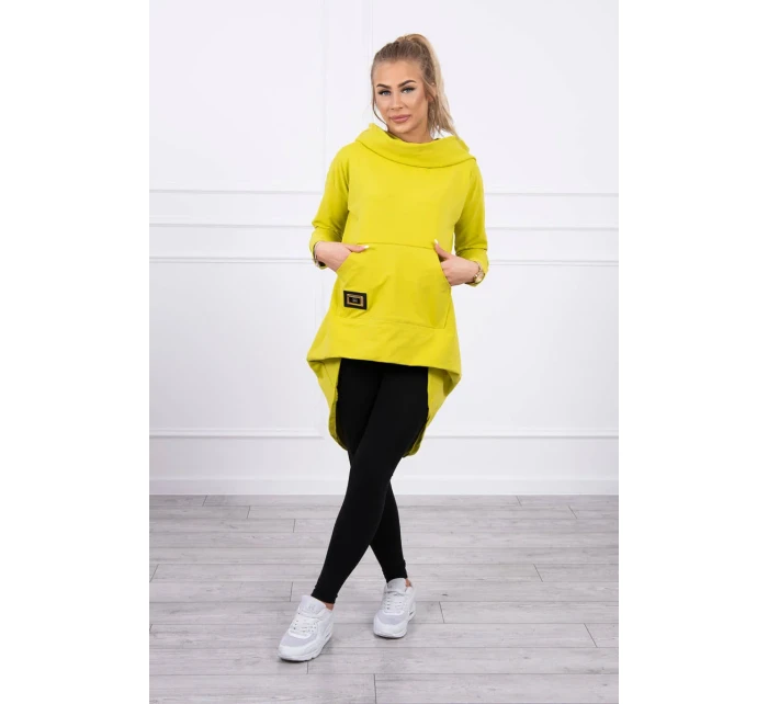 Mikina s dlouhými zády a kapucí kiwi Mikina s dlouhými zády a kapucí kiwi