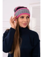 Dámská čepice Kinga K297 tmavě šedá+černá Dámská čepice Kinga K297 tmavě šedá+černá