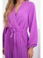 Šaty se svázaným plisovaným lemem fialka