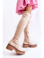 Dámské semišové boty světle béžová model 21593726 - Boto Dámské semišové boty světle béžová model 21593726 - Boto