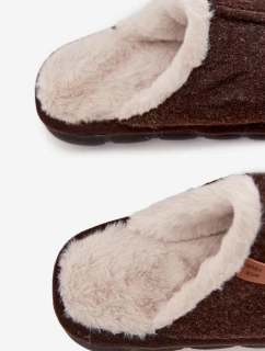 Pánské chlupaté papuče – čokoládové Darielle