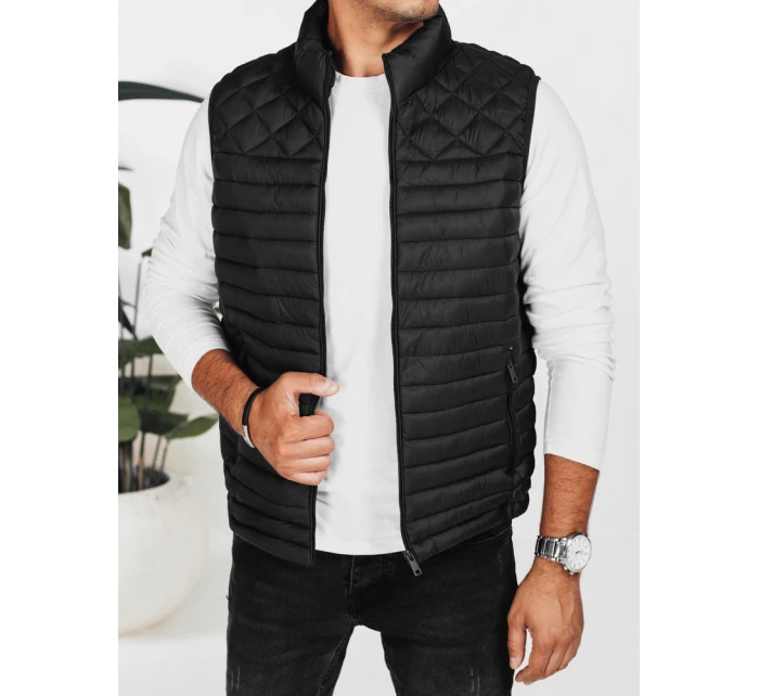 Pánská prošívaná vesta černá Dstreet TX5076 Pánská prošívaná vesta černá Dstreet TX5076