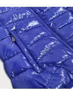 Světle modrá dámská lesklá vesta se stojáčkem model 14974992 - S'WEST