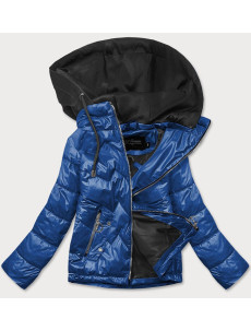 Modro/černá dámská bunda s kapucí (BH2003BIG)