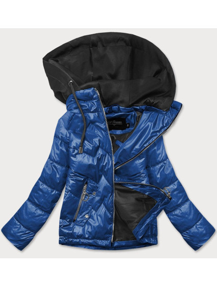 Modro/černá dámská bunda s kapucí (BH2003BIG)