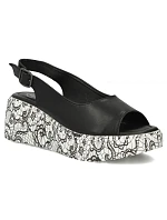 Dámské kožené sandály na platformě černé Filippo model 22135924