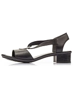 Dámské kožené sandály s pásky černé model 22050364 - Rieker Dámské kožené sandály s pásky černé model 22050364 - Rieker